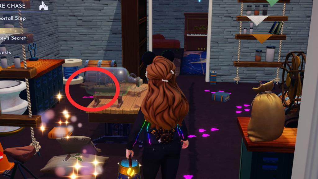 Disney Dreamlight Valley Cheshire Catfish in Mickeys Secret room