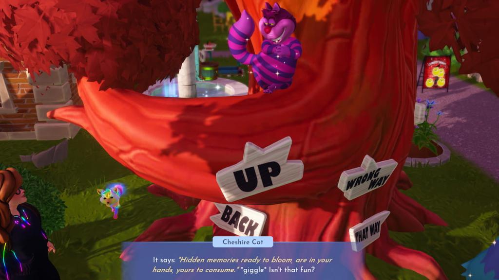 Disney Dreamlight Valley Cheshire Cat scavenger hunt dialogue