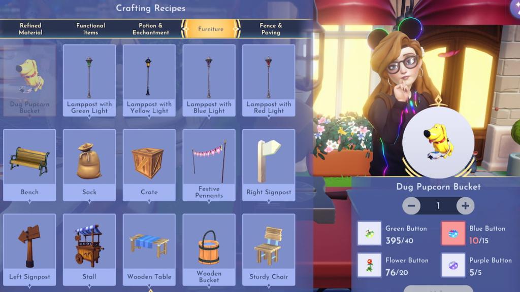 Disney Dreamlight Valley Dug pupcorn bucket recipe