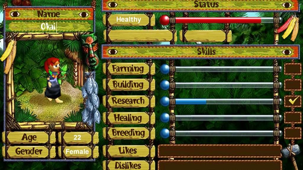 Virtual Villagers character screen