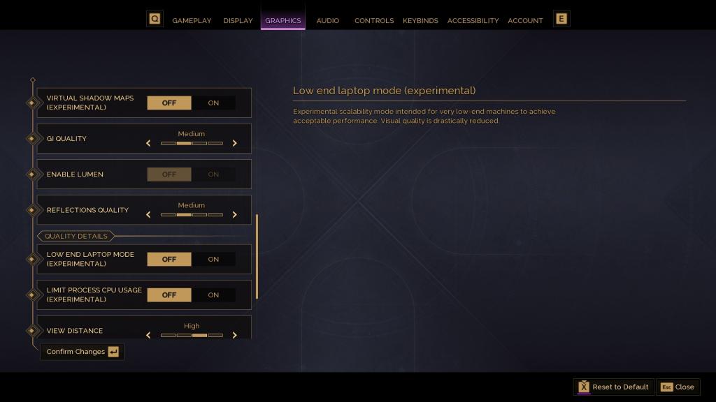 Graphics Settings in Dune Awakening