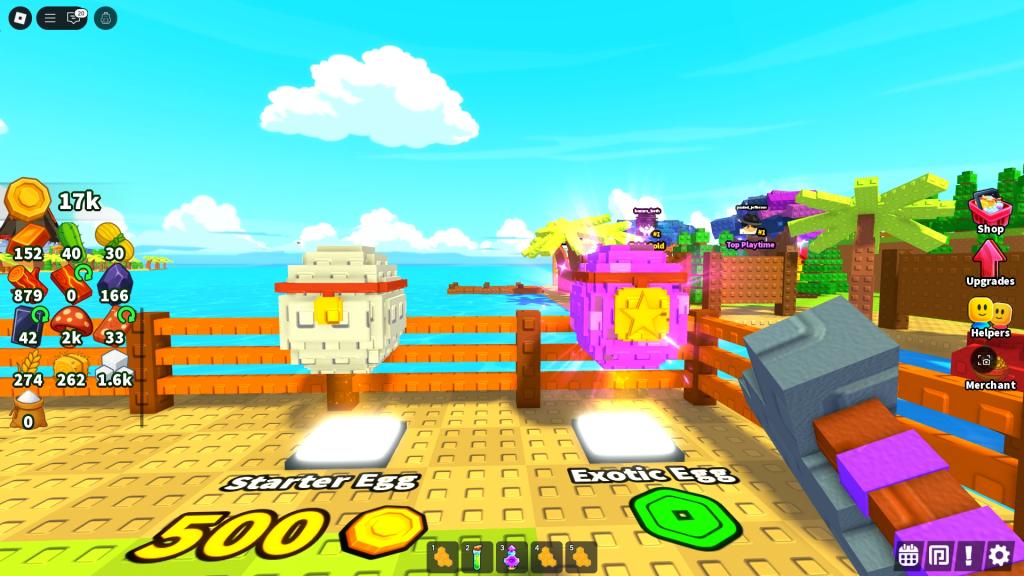 A Build an Island player is looking at the two Animal Gacahas