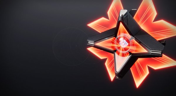 The Crimson Shell gives Ghost an illuminated display that looks like flower petals around the little companion.