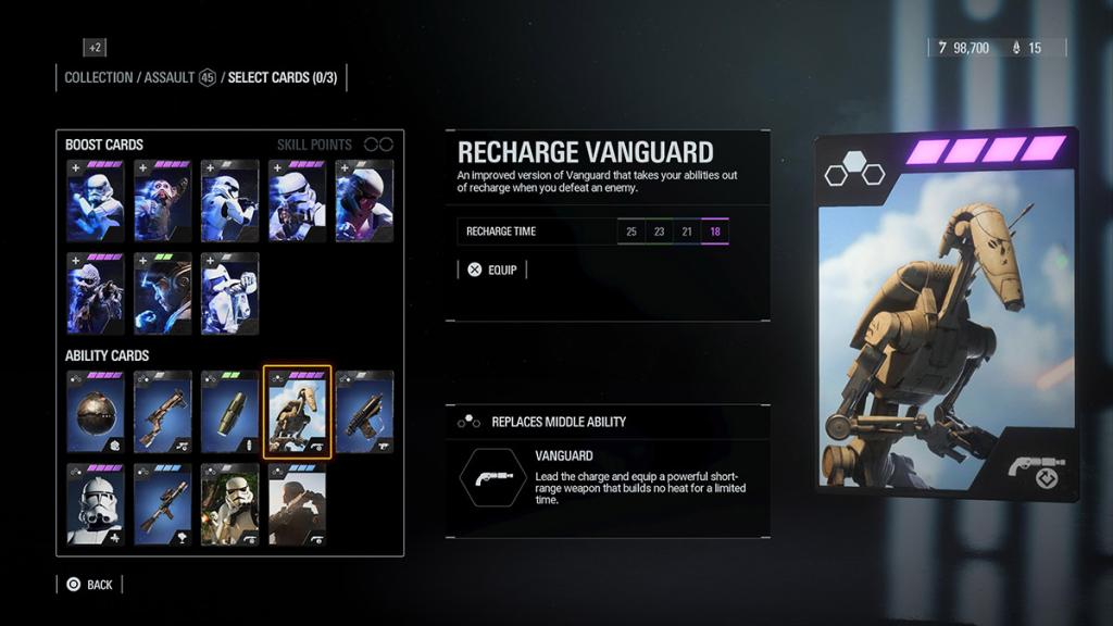 The Recharge Vanguard card.