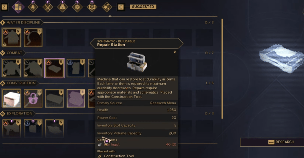 Repair station in Dune Awakening