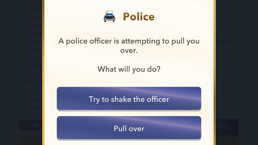 BitLife notification to shake police