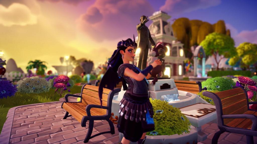 Holding a Rabbit up in the air in Disney Dreamlight Valley