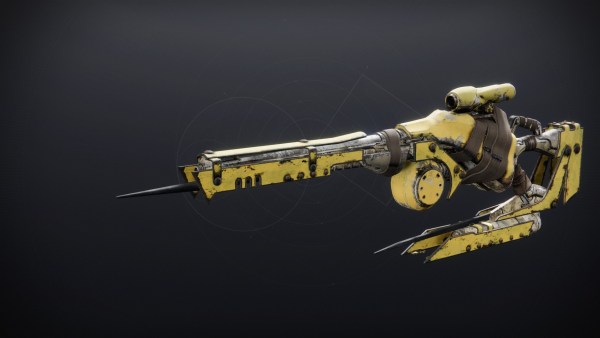 Kingmaker, an ornament for Queenbreaker that dyes the weapon a bright, dusted yellow.