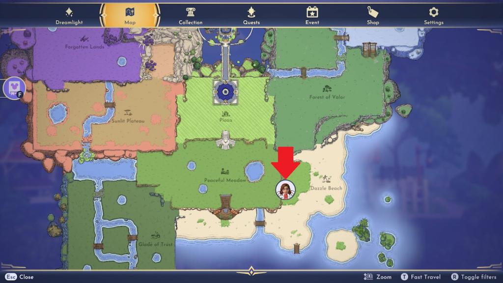 Mystical cave location marked in DDV