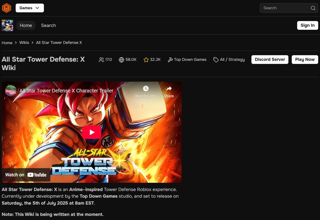 Preview of the unofficial All Star Tower Defense X Wiki on BloxInformer.