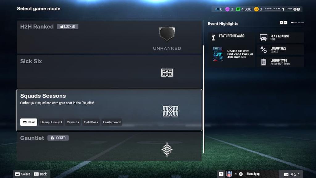 Squads Season in Ultimate Team of Madden 26