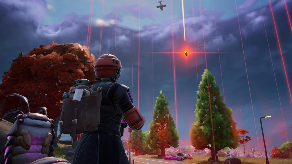 precision air strike lasers coming down from the sky in fortnite