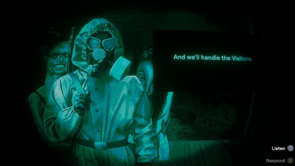 FEMA Officer taking Cat Lady and Twin, telling us "we'll handle the Visitors."