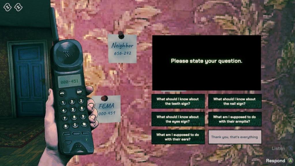 Using the FEMA hotline to ask questions about the Visitor telltale signs