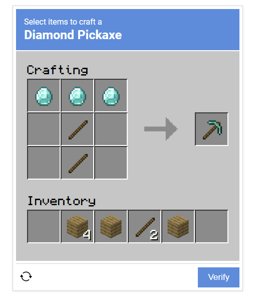 How to create a diamond pickax at level 21 I'm not a robot - Heros Web