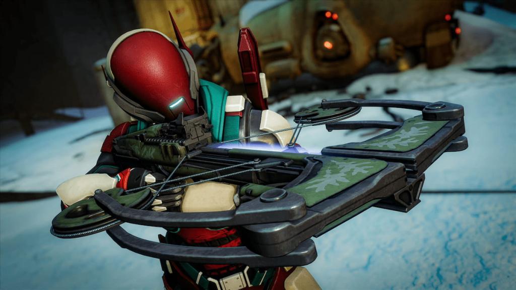 A guardian wields the Submersion crossbow in Destiny 2.