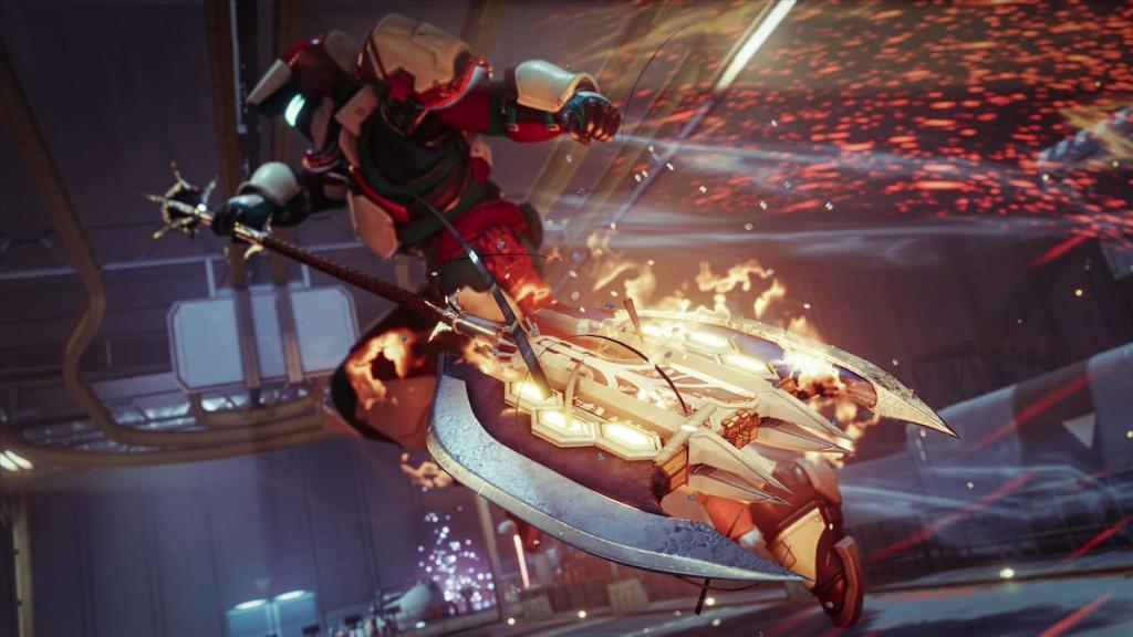 A guardian strikes with the Wolfsbane Exotic axe in Destiny 2