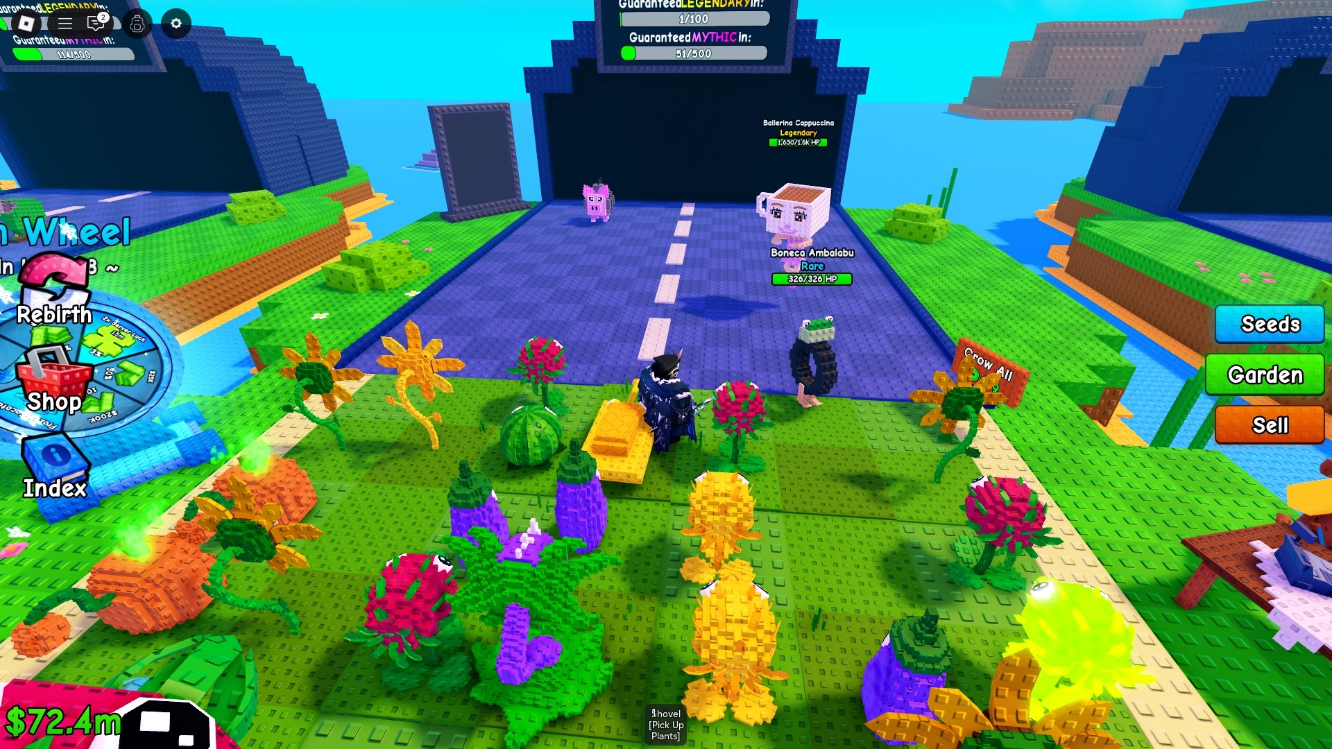 Brainrots attacking a player's field in Plants vs Brainrots.