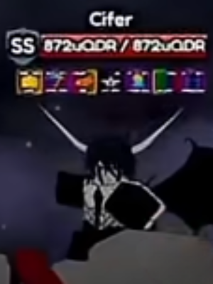 Cifer secret boss from the Anime Eternal Roblox experience.