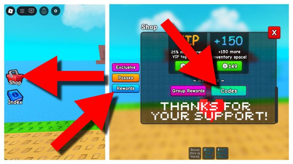 How to redeem Plants Vs Brainrots codes