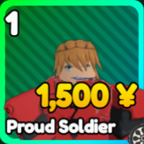 Proud Soldier unit from the Anime Rangers X Roblox experience.