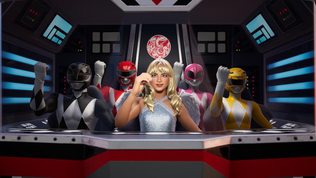 Sabrina Carpenter teaming up to become megazord with power rangers in fortnite