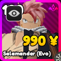 Salamander (Evo) unit from Anime Rangers X Roblox experience.