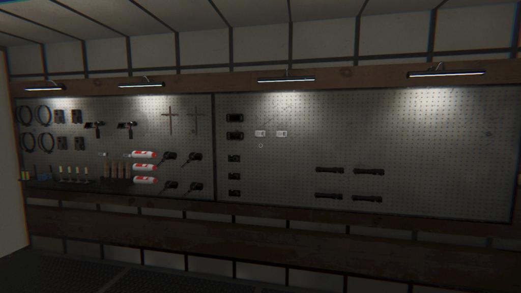 Challenge equipment hung on the wall in phasmophobia