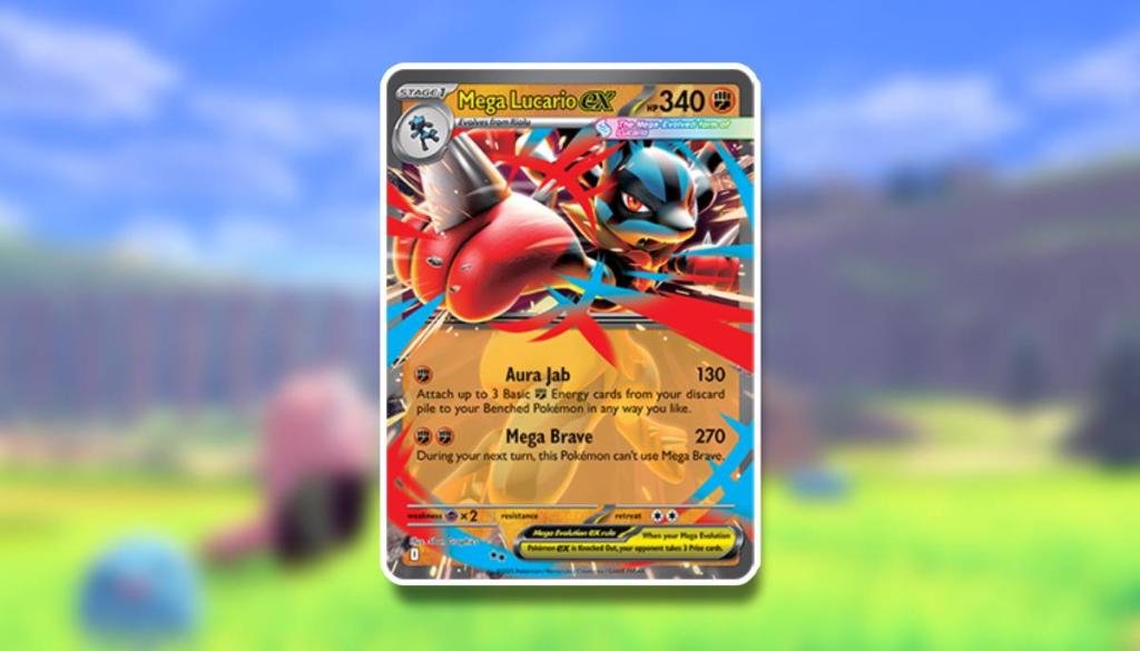 The card Mega Lucario ex is visible