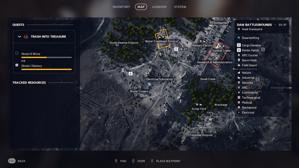 An image of the map in ARC Raiders.