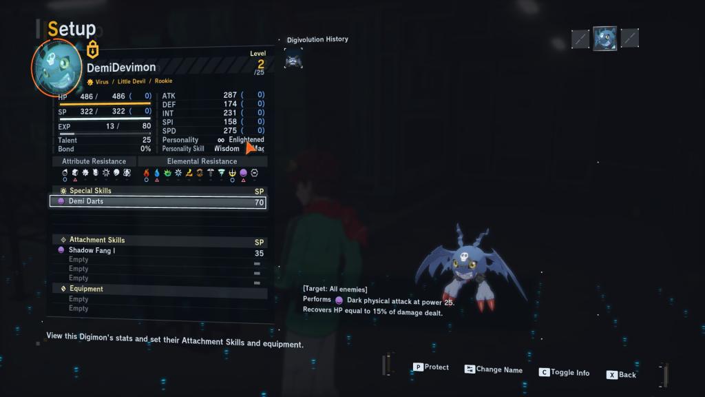 Devilmon with Enlightened Personality in Digimon Story Time Stranger