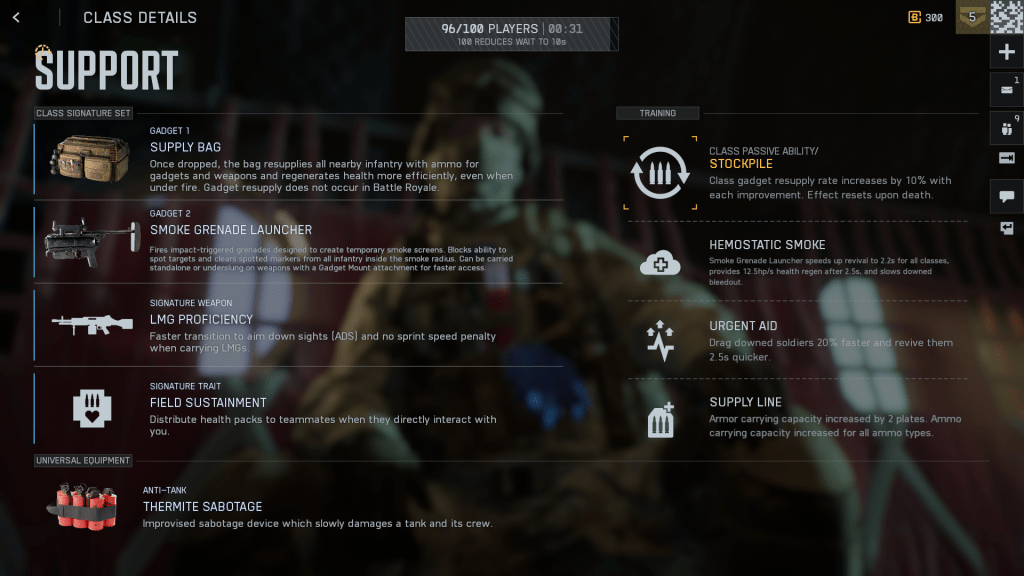 Support class in Battlefield REDSEC