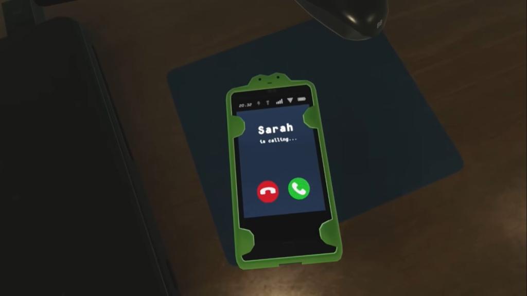 Emma's phone reading "Sarah calling..."