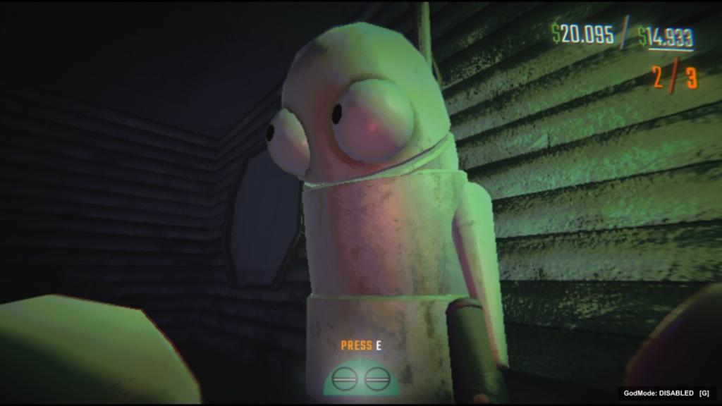 Looking at a semibot from inside the C.A.R.T. using the Death Head Possession