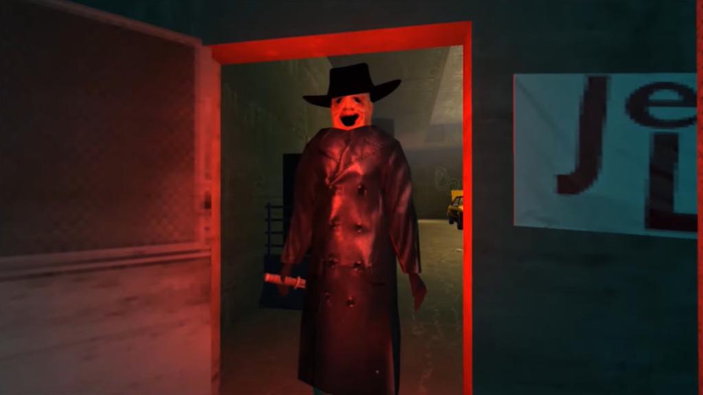 Full body shot of the Skinfreak attacking Max