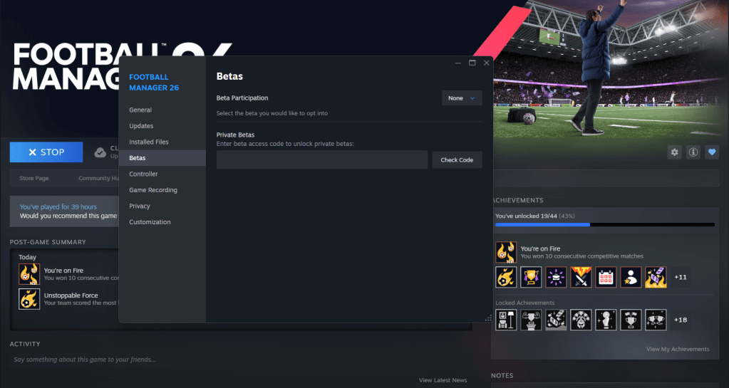 Football Manager 26 Beta
