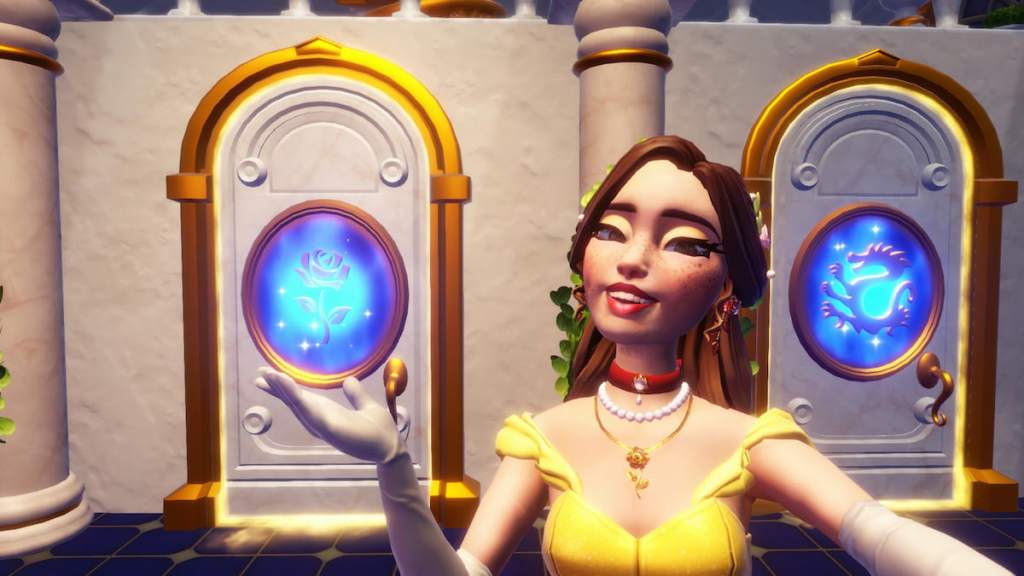 beauty and the beast rose realm door in disney dreamlight valley