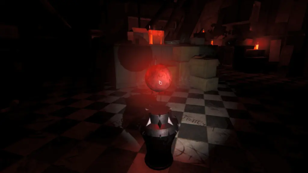 Blood moon totem on ground in phasmophobia