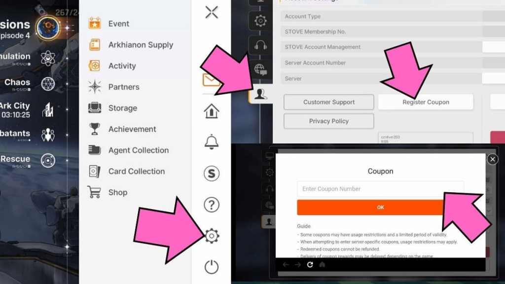 How to redeem codes in Chaos Zero Nightmare.