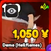 Demo (Hellflames) unit from Anime Rangers X Roblox experience.