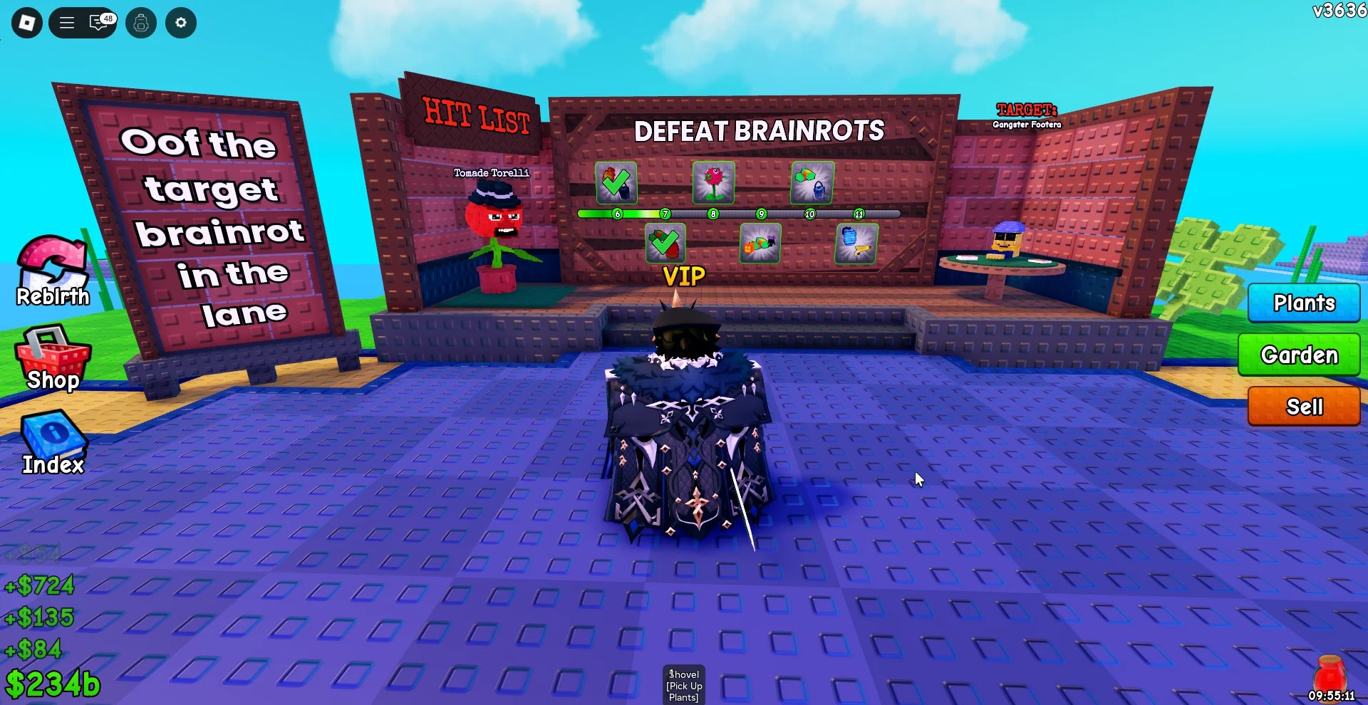 Preview of the Hit List event rewards in Plants vs Brainrots Roblox experience.