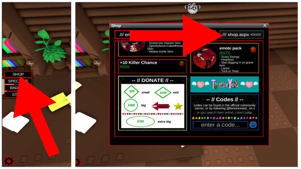 How to redeem codes in Break in and Steal Thingz.