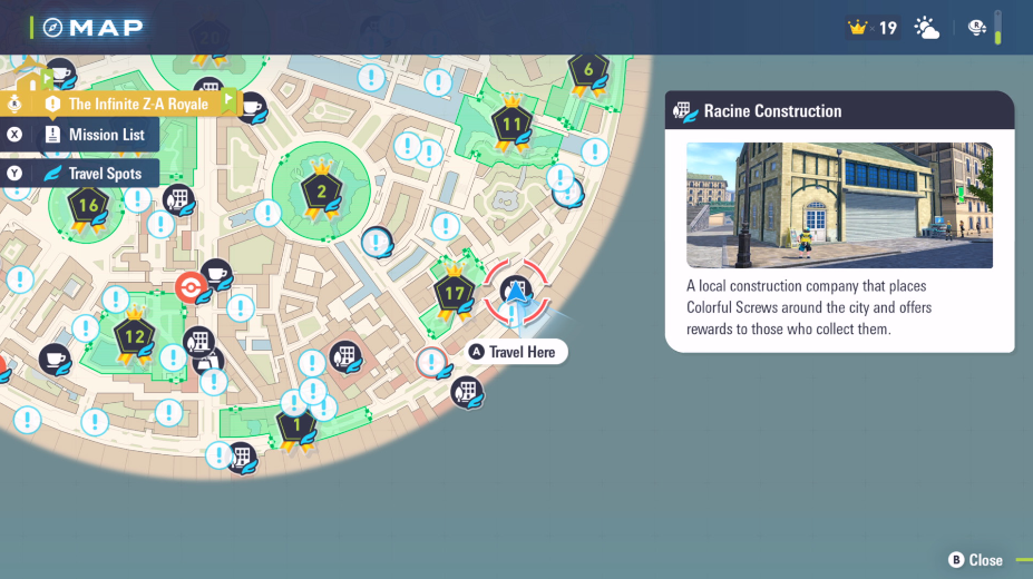 Racine Construction location in Legends ZA