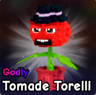 Tomade Torelli plant from Plants vs Brainrots Roblox experience.