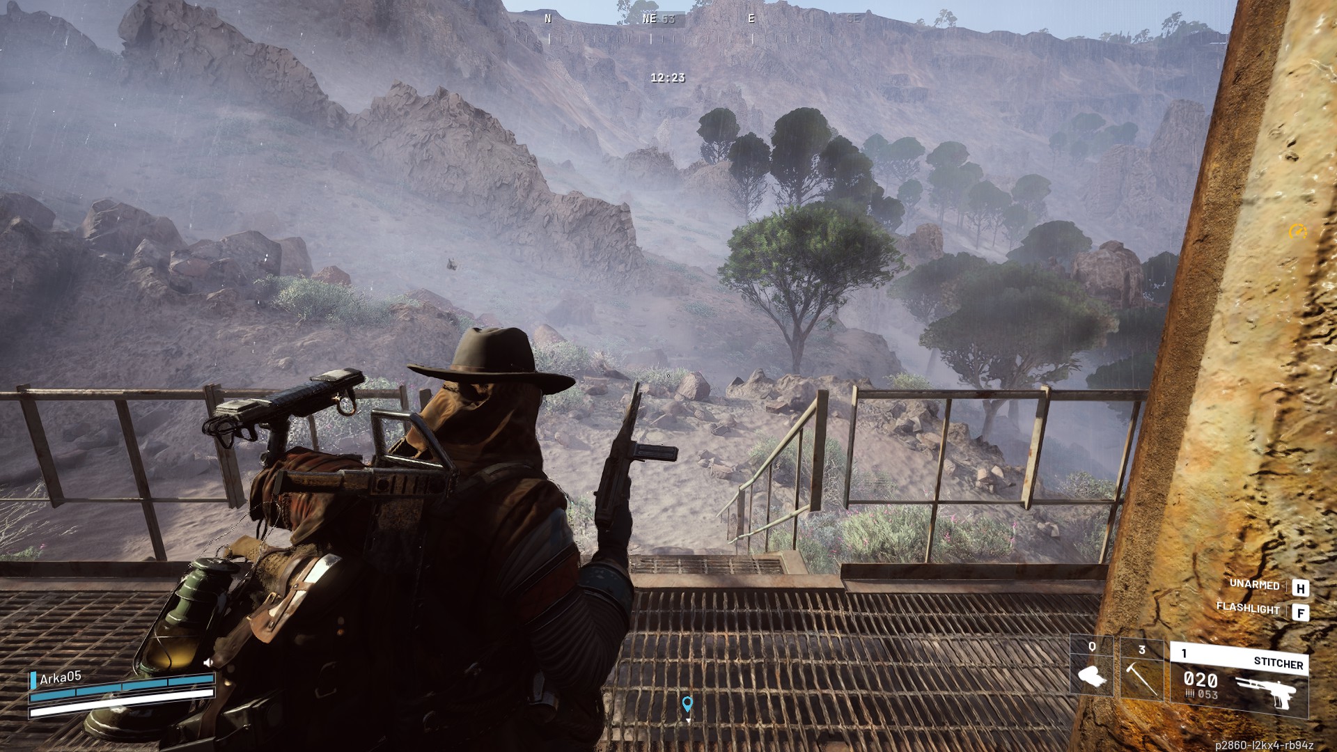 Player looking over a bridge in ARC Raiders