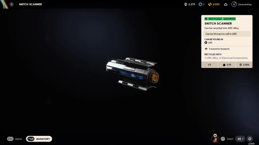 A Snitch Scanner in ARC Raiders.