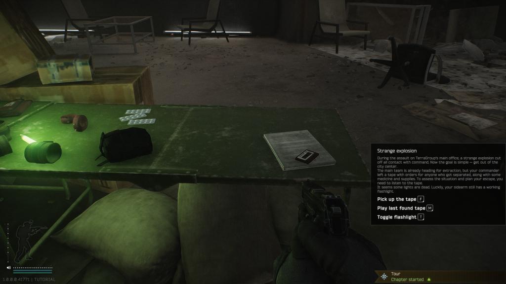 Starting Desk in the tutorial