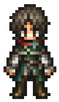 Alexia, a woman with short brown hair and a green tunic in Octopath Traveler 0