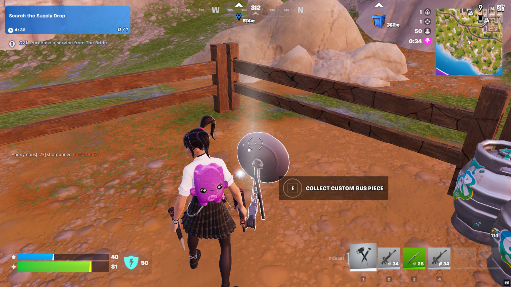 Custom bus piece in Fortnite