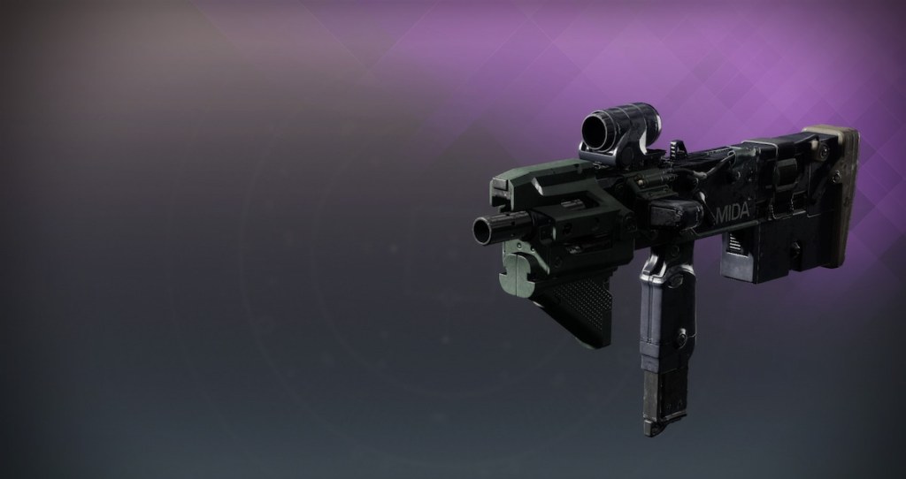 The MIDA Mini-Tool SMG, a compact weapon with "MIDA" engraved onto it.
